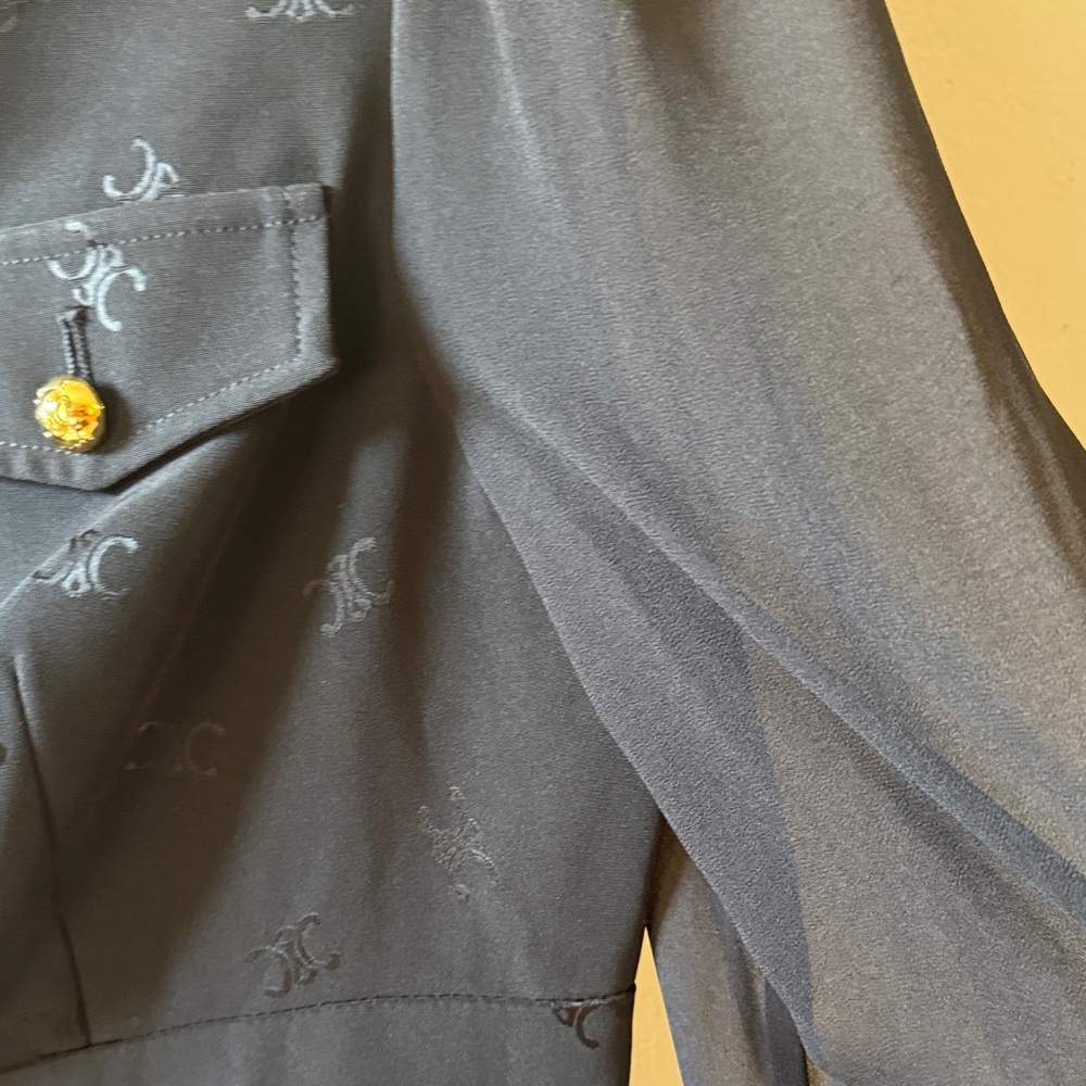 Celine-Black Dress with White Collar& Gold Celine Buttons-made in Italy-luxury - Picture 10 of 16